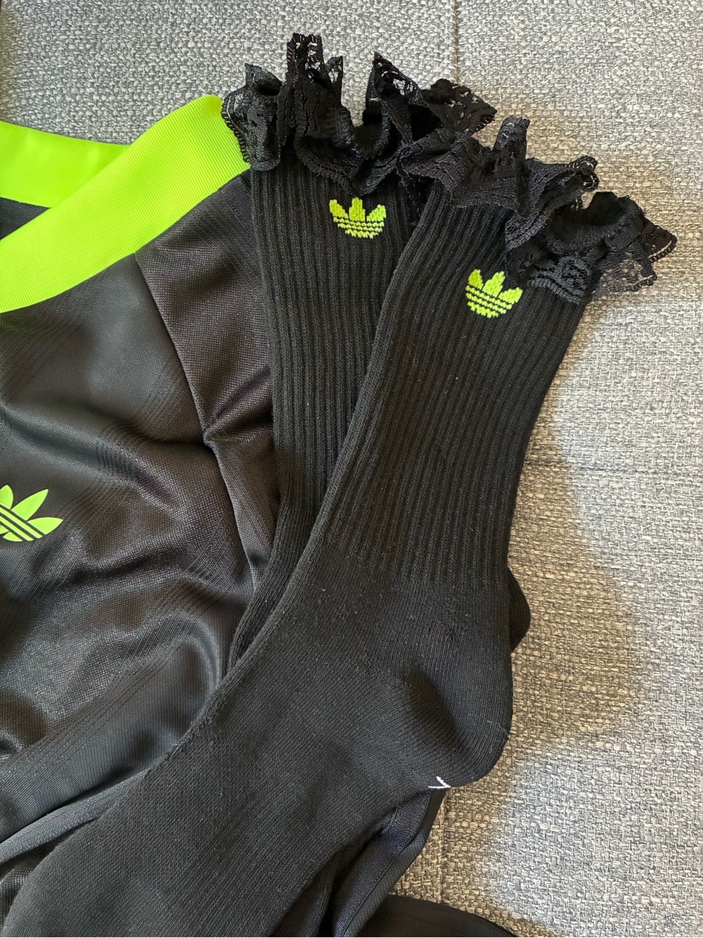 Adidas lace-trim crew socks